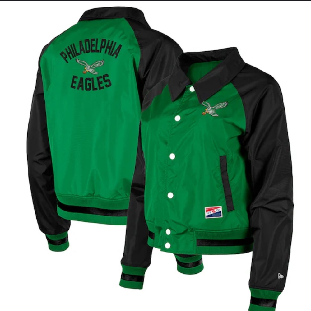 New Era Eagles Women’s XL Coach’s Jacket Kelly Green - Philadelphia Eagles NFL